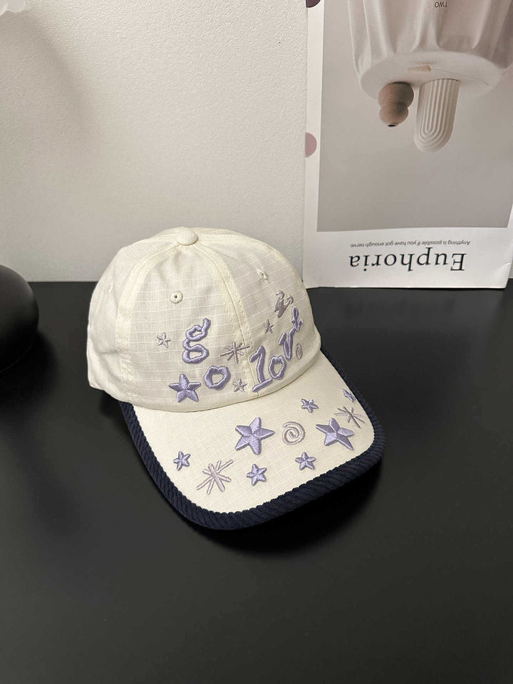 Women's Embroidered Star Pattern Baseball Cap Bowlift