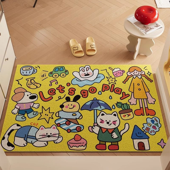 Playful Cartoon-Themed Soft Floor Mat