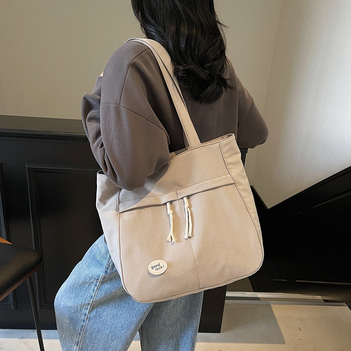 Casual Multi-Pocket Canvas Tote Bag Bowlift