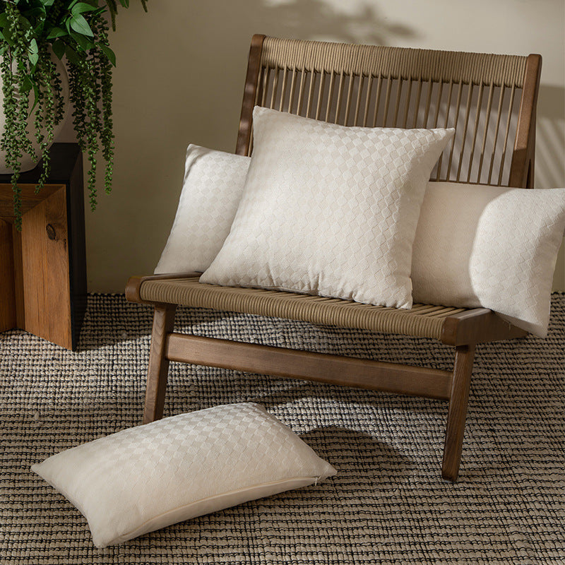 Woven decorative cushion cover with textured diamond relief surface Bowlift