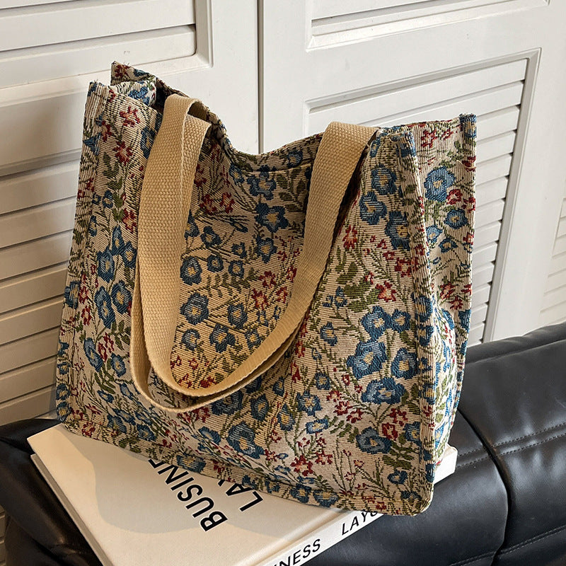 Floral Printed Shopping Tote Bag
