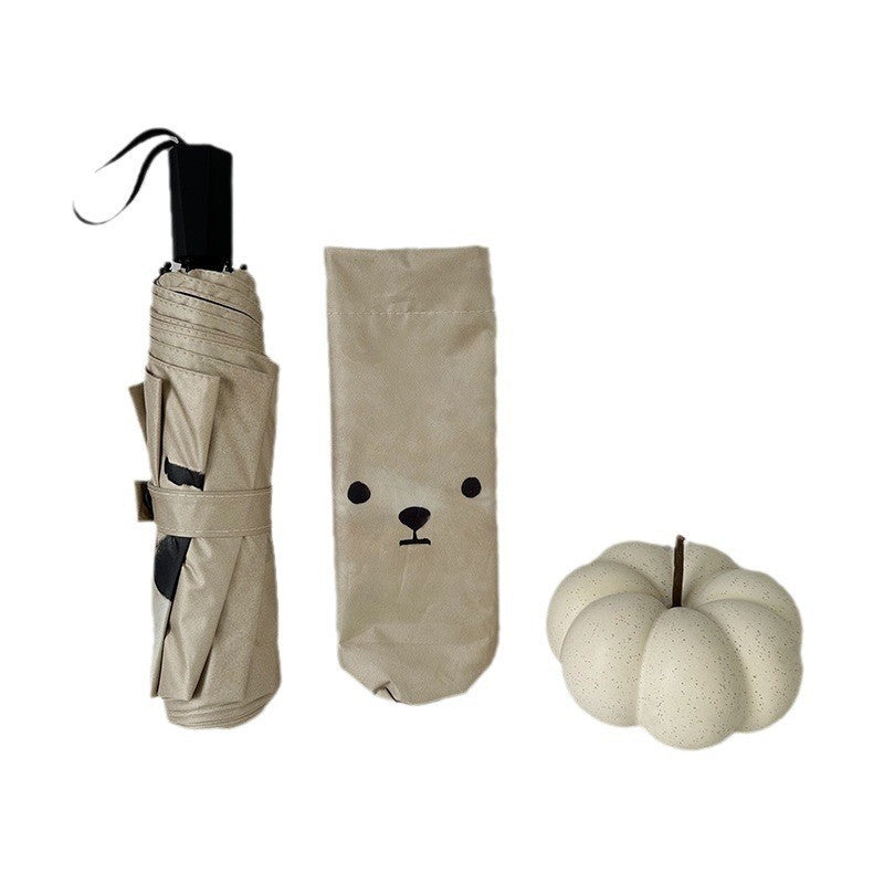 Ladies automatic folding umbrella with cute animal motif Bowlift