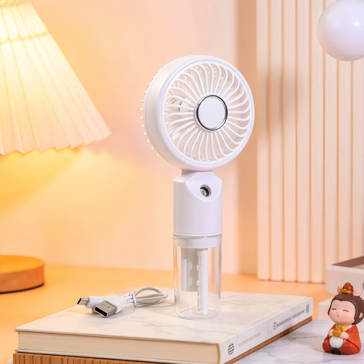 Ladies portable mini fan with integrated spray function Bowlift