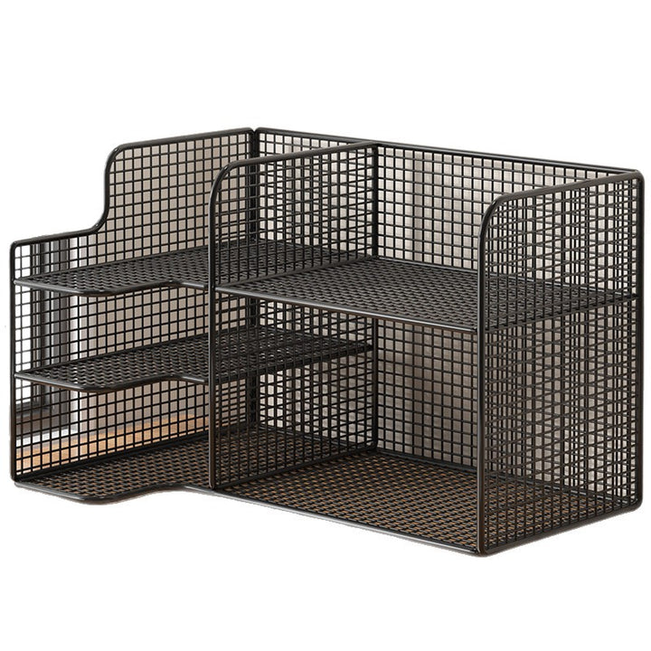 Modern Wire Mesh Document Organizer Rack Bowlift