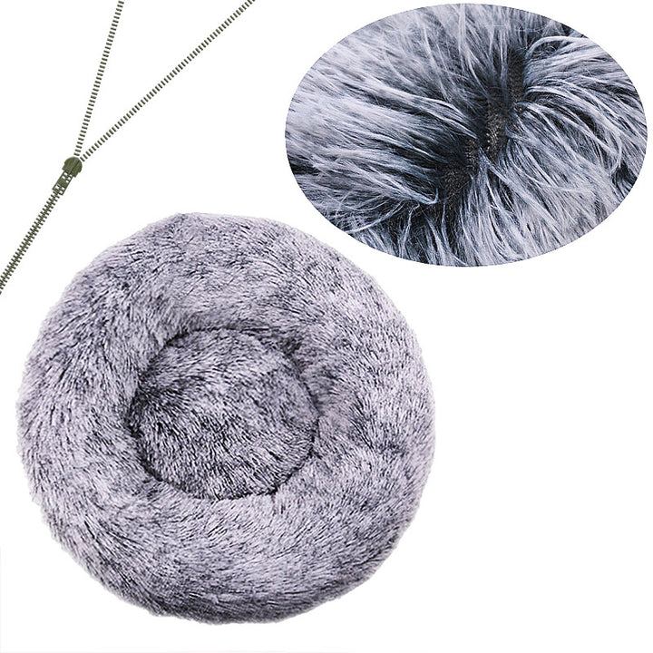 Cozy Round Plush Dog Bed