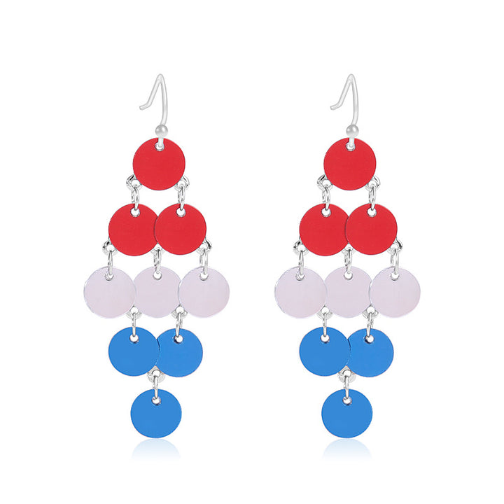 Women's lightweight star earrings with enamel flag design and fishhook Bowlift