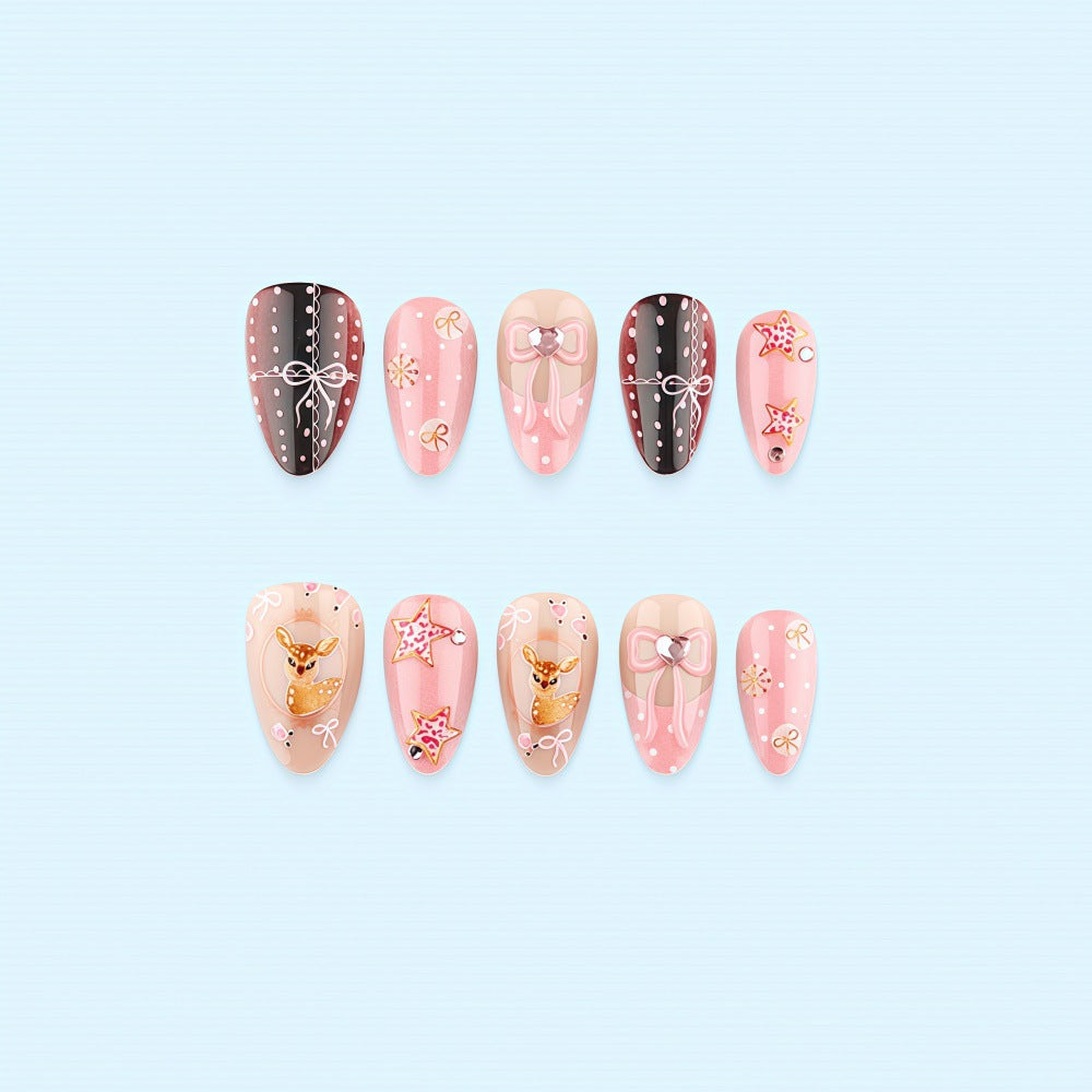 Playful art nails in heart and star motif Bowlift