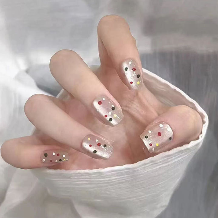 Artistic Confetti Press-On Nail Set Bowlift