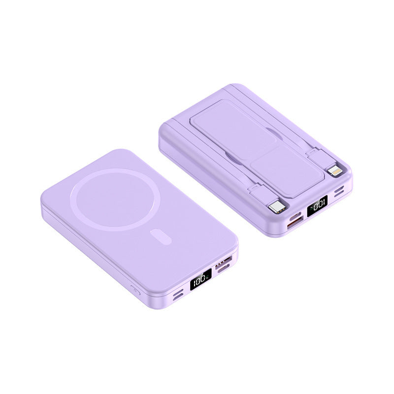 Magnetic portable charger with integrated cable Bowlift