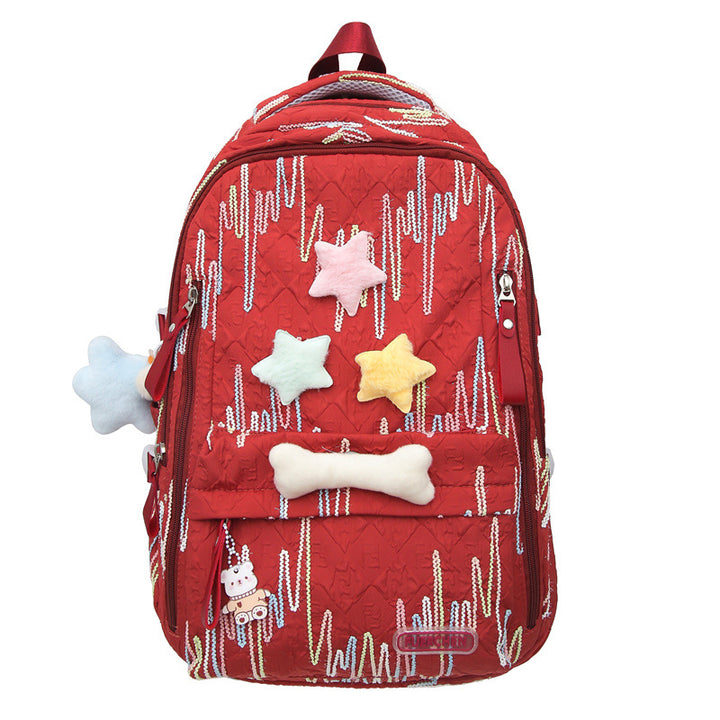 Playful Character Embellished Backpack Bowlift