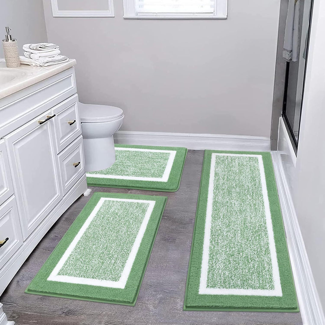 Plush Microfiber Bath Mat Set Bowlift