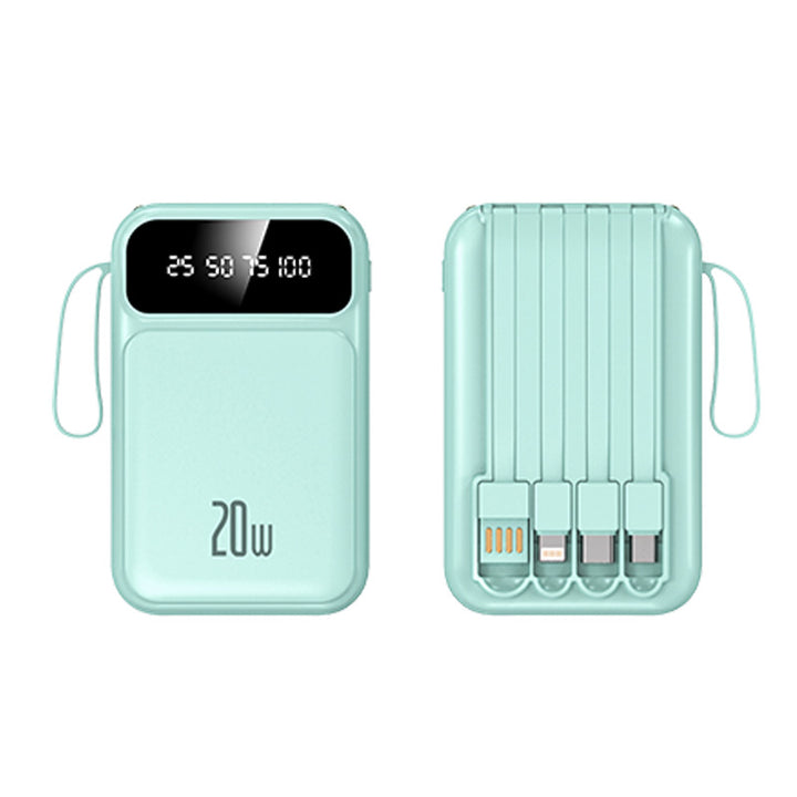 Powerbank with integrated cables and LED display Bowlift