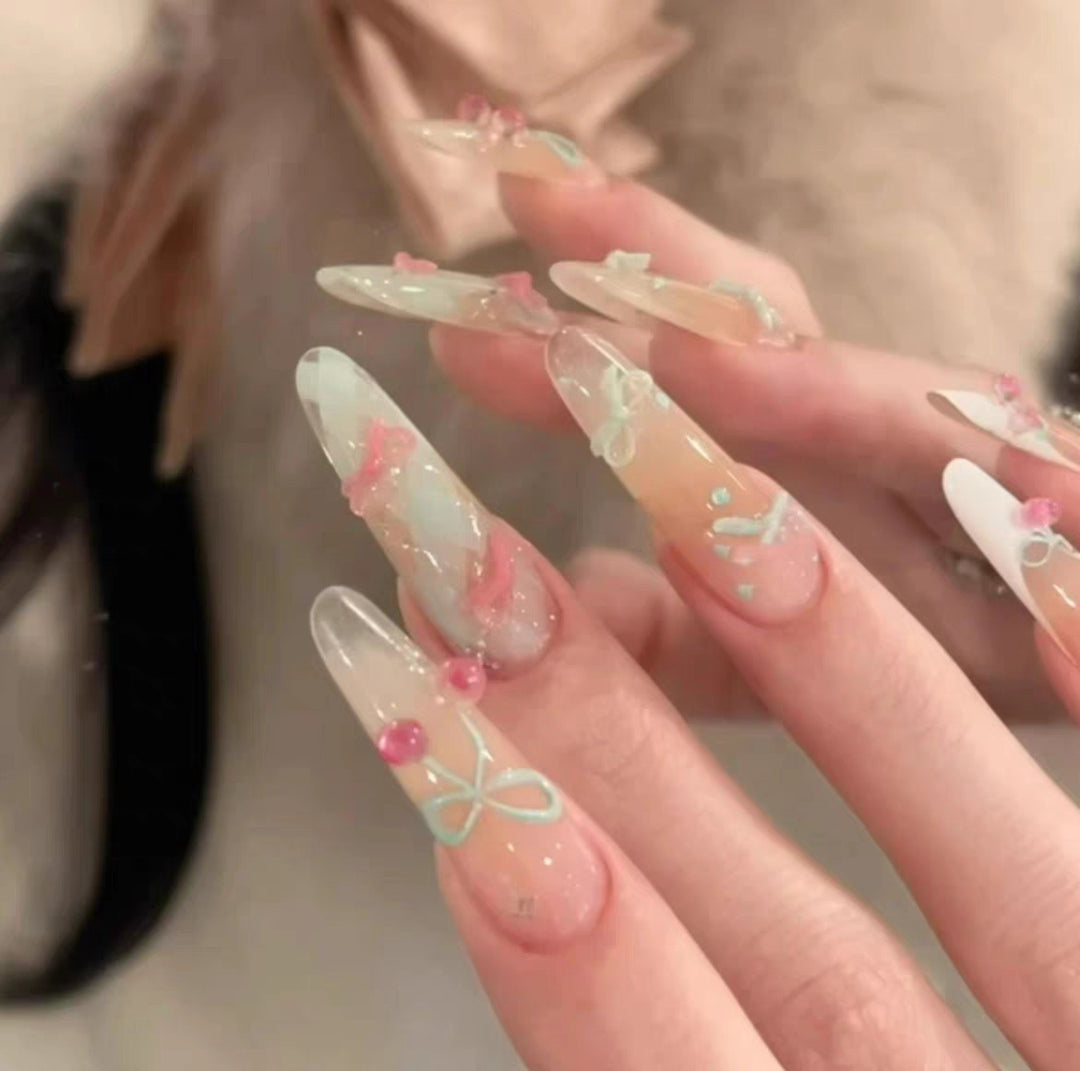 Elegant Glossy Square Press-On Nail Set