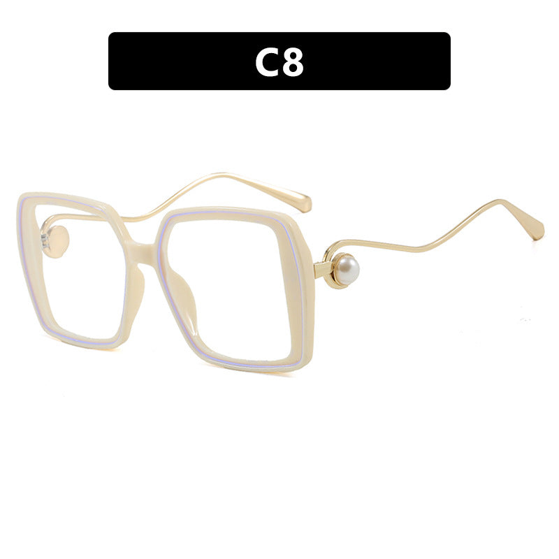 Women's fashionable square glasses with elegant metal frame and unique accents Bowlift