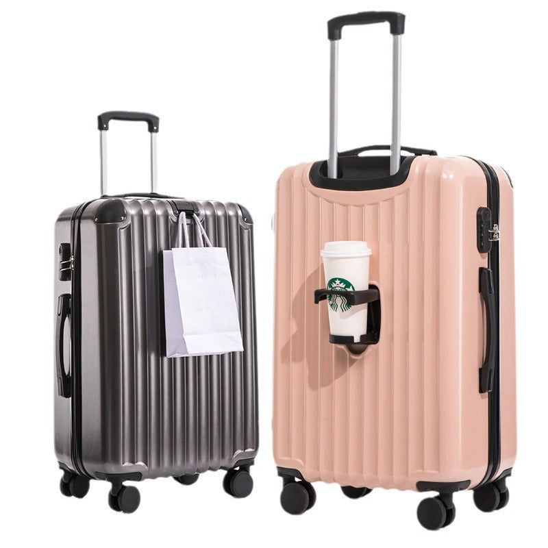 Unisex Innovative Hard-Shell Spinner Luggage with Integrated Cup Holder Bowlift