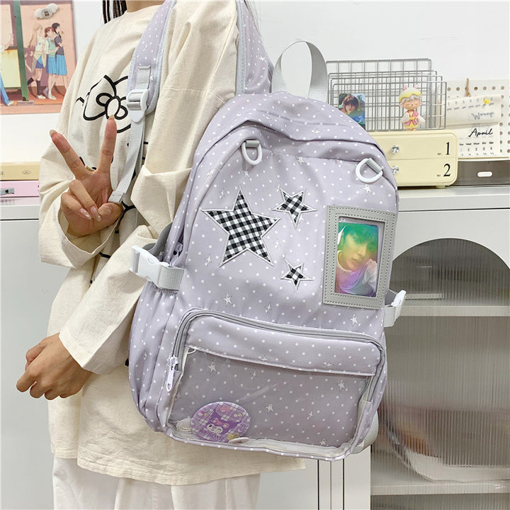 Fun and Stylish Star-Embellished Backpack Bowlift