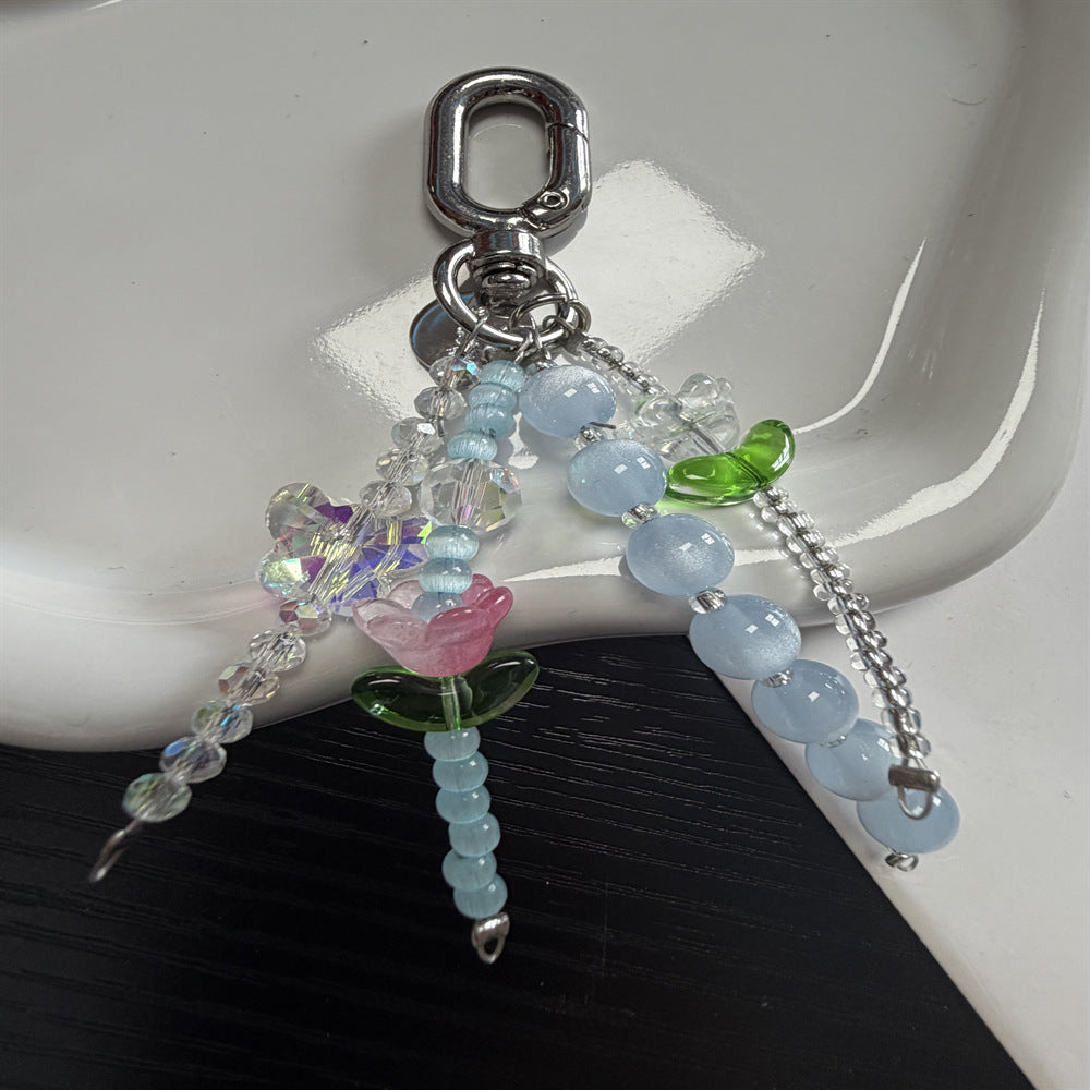 Decorative Beaded Charm Keychain Bowlift 1790135130