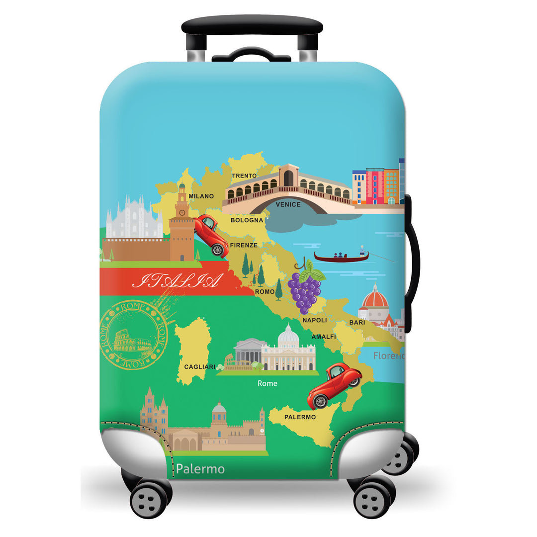 Hard Shell Luggage with Earth Design Bowlift