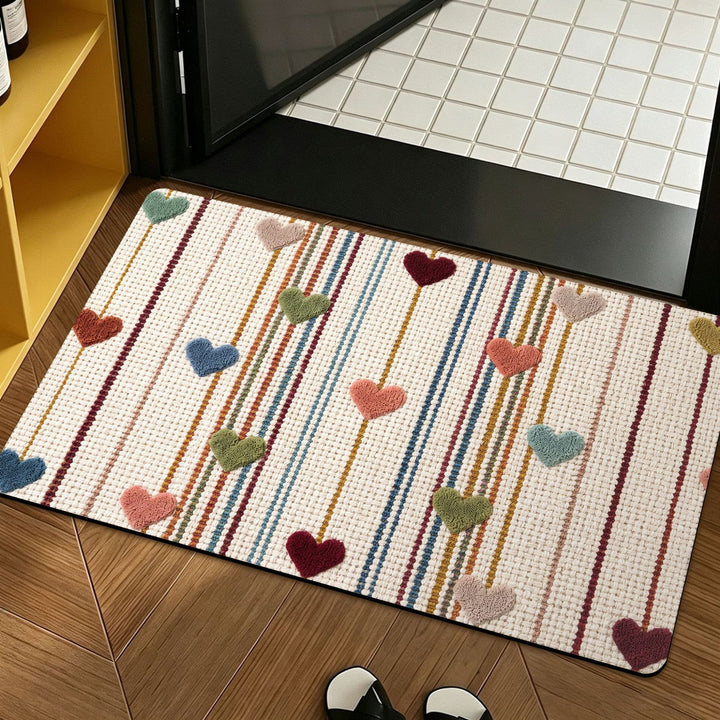 Heart Pattern Decorative Area Rug Bowlift