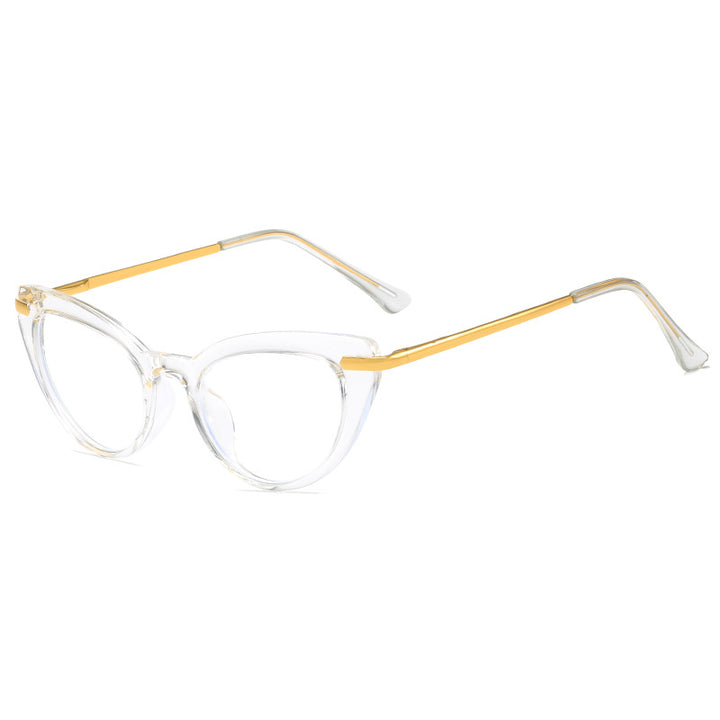 Women's Cat-Eye Sunglasses with Shiny Metal Frame Bowlift