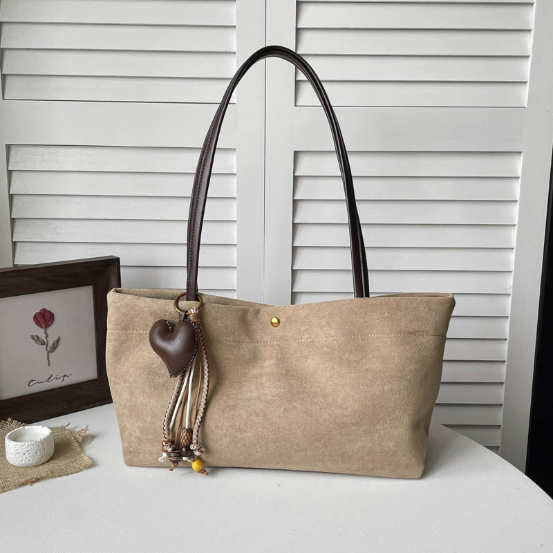 Suede Shoulder Tote Bag Bowlift
