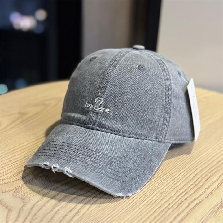 Men's Distressed Cotton Twill Baseball Cap Bowlift