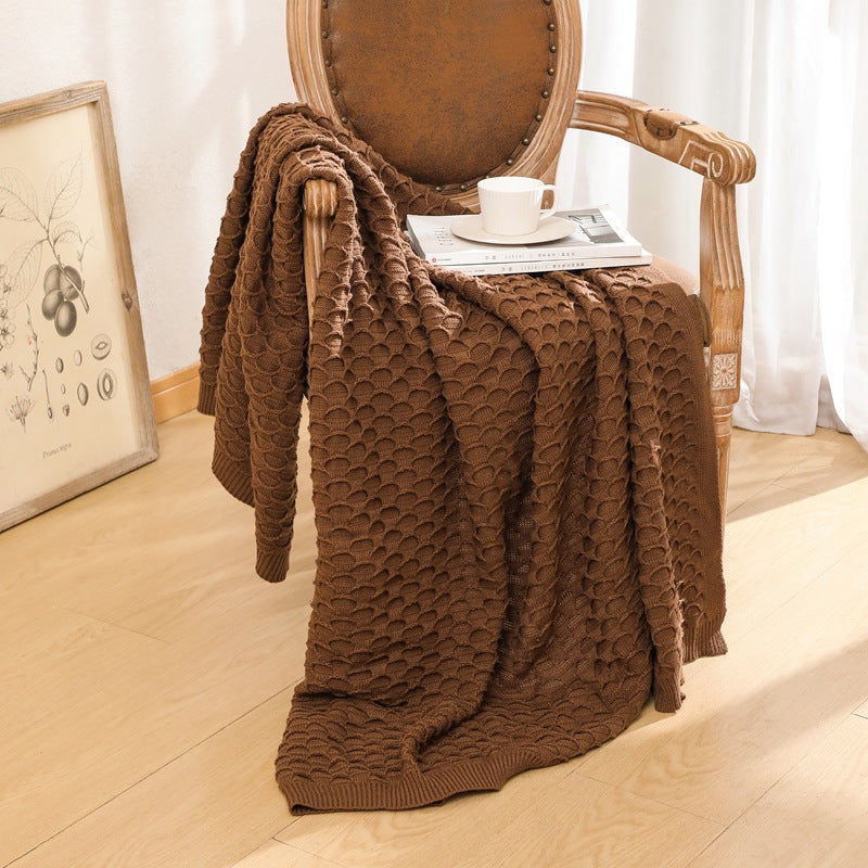 Cozy Knitted Throw Blanket Bowlift