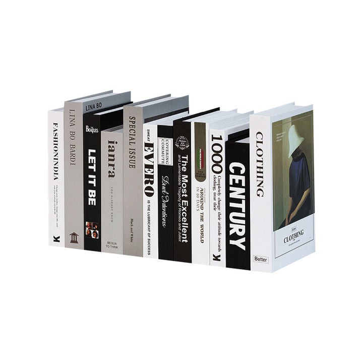 Decorative faux book storage box set for bookshelf styling Bowlift