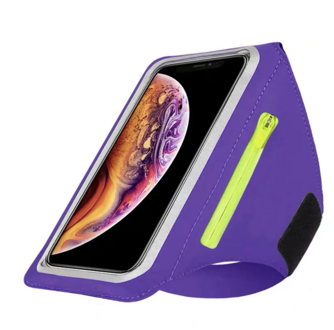 BowLift | Adjustable Running Phone Holder with Earbud Compartment – Suitable for Arm Circumference of 26-42 cm, Compatible with iPhone and Galaxy