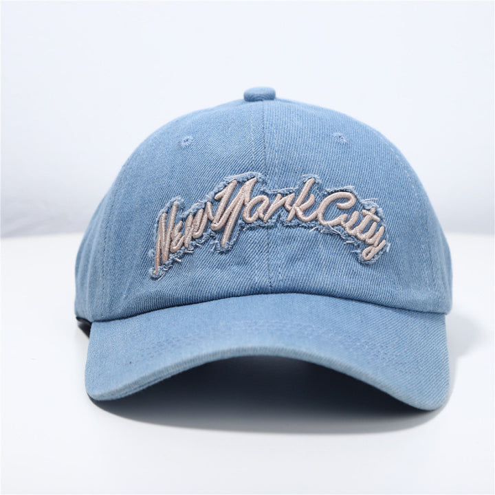 Women's Distressed Denim Baseball Cap Bowlift 1784083711