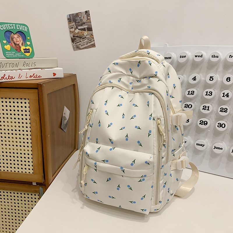 Flower-embellished Backpack Bowlift