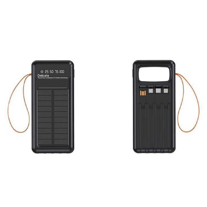 Solar Power Bank with Multifunctional USB Connections and Digital Charge Level Indicator Bowlift