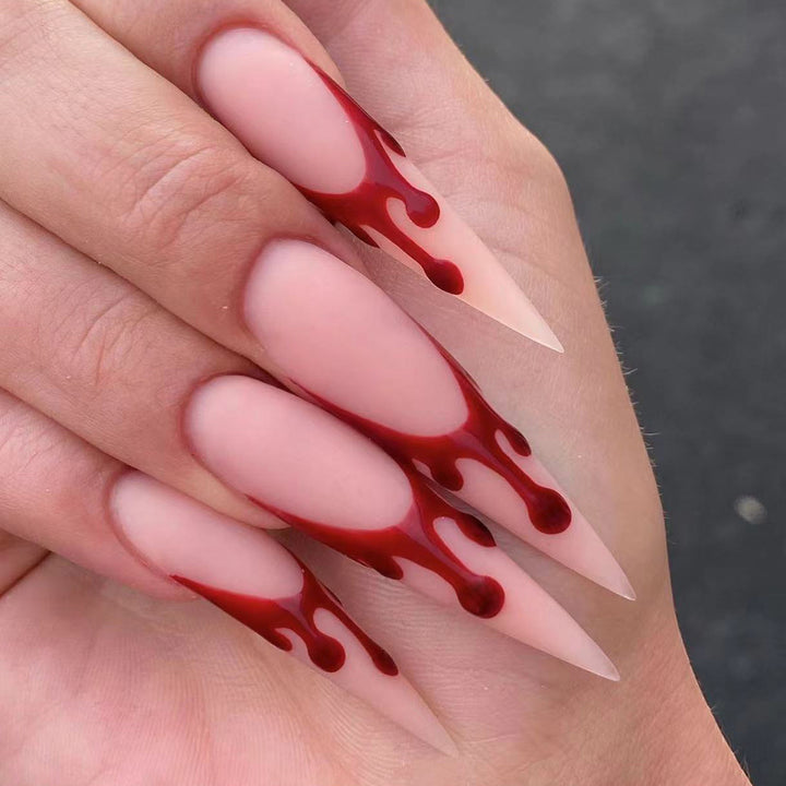 Blood-Drip Stiletto Press-On Nails Bowlift
