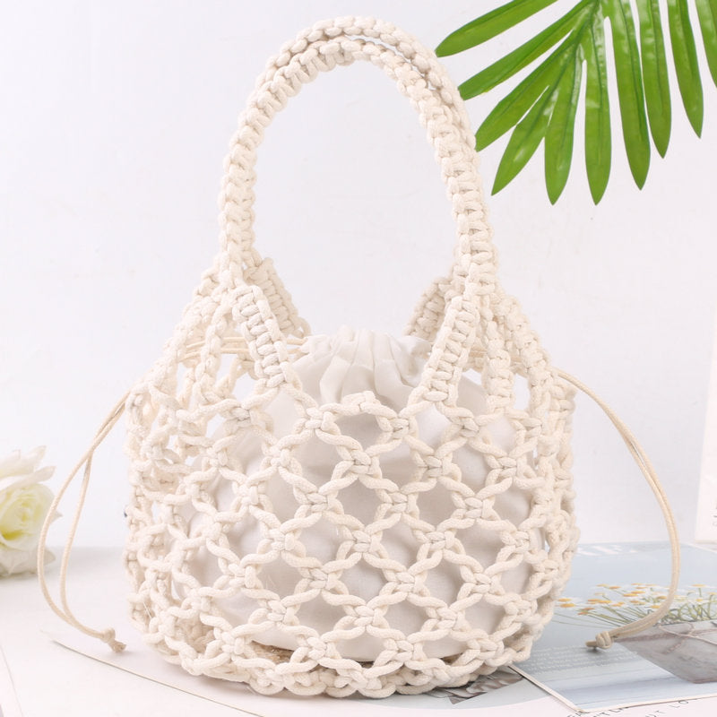 Hand-knotted tote bag with inner drawstring closure Bowlift