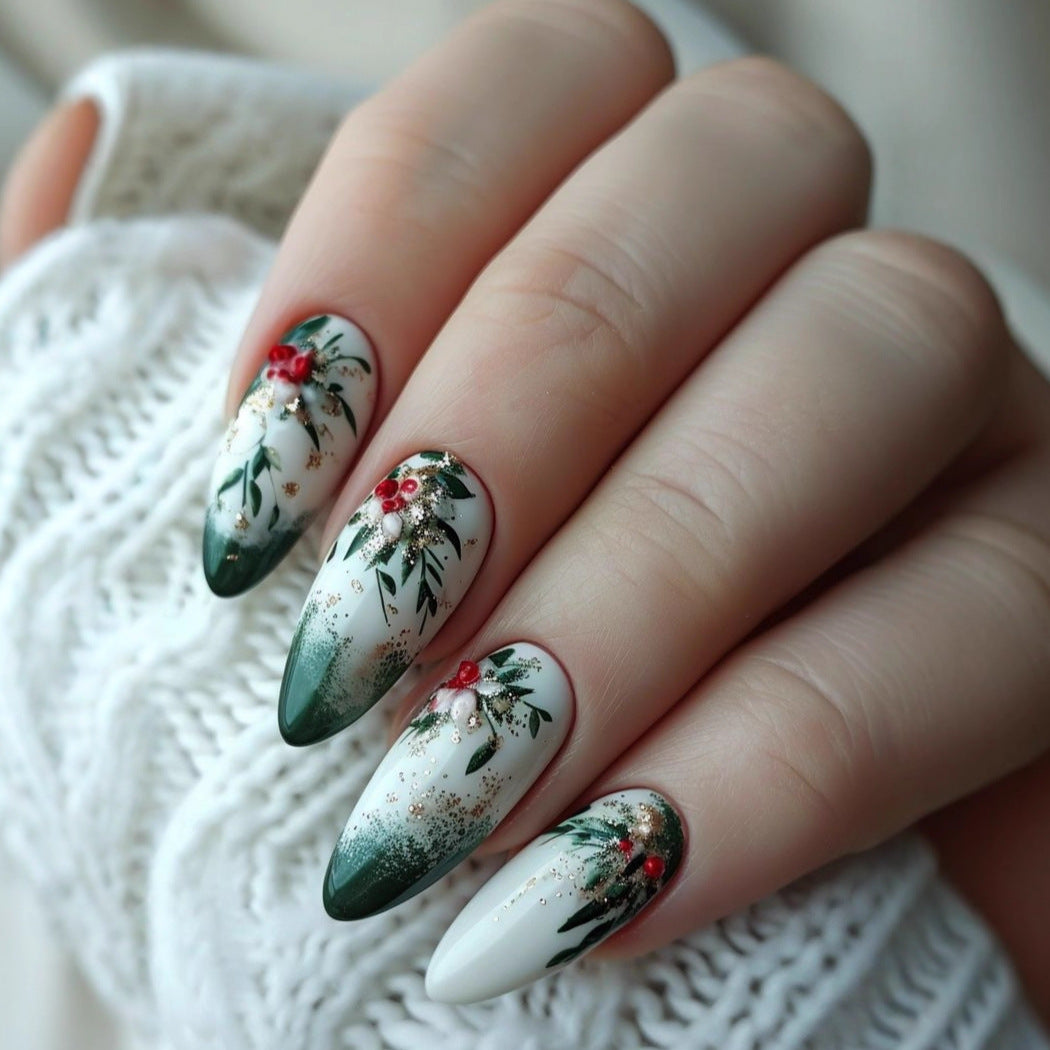 Artificial nails with festive flower design Bowlift