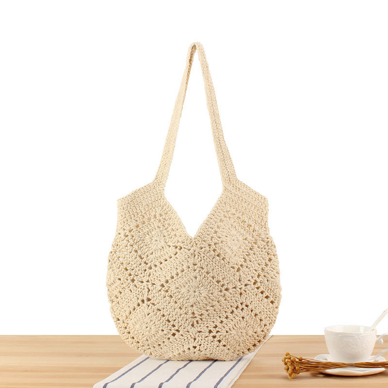 Handmade crochet tote bag with modern pattern Bowlift