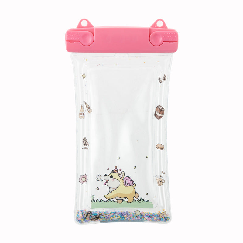 Waterproof phone pouch with adjustable lanyard and transparent touch-sensitive sleeve Bowlift