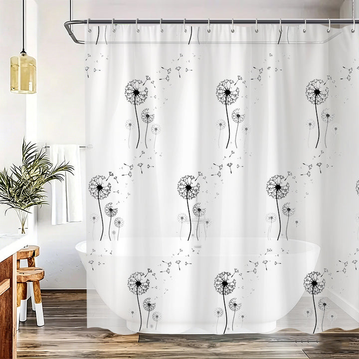 Dandelion Print Shower Curtain Bowlift
