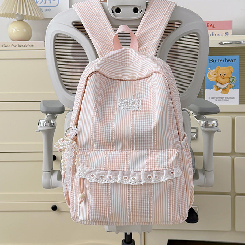 Stylish Striped Design Backpack Bowlift