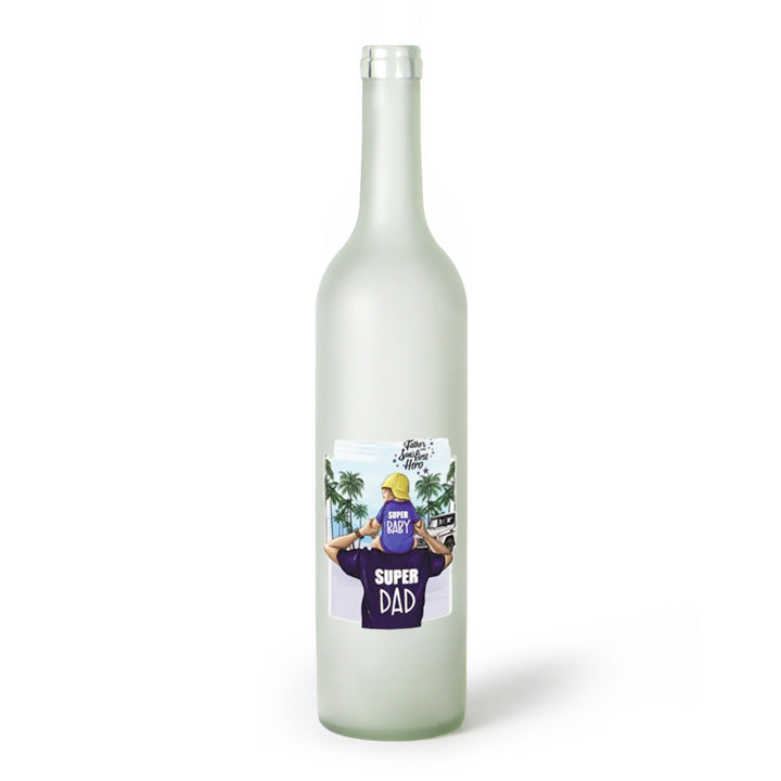 Decorative Frosted Glass Bottle Vase With Fashion Collage Decal