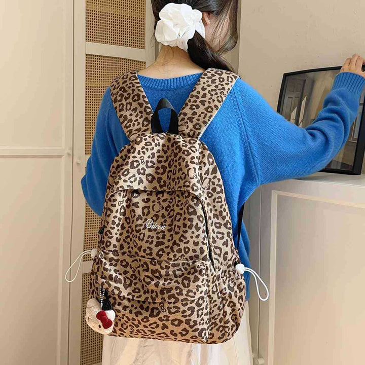 Stylish Leopard Print Backpack Bowlift