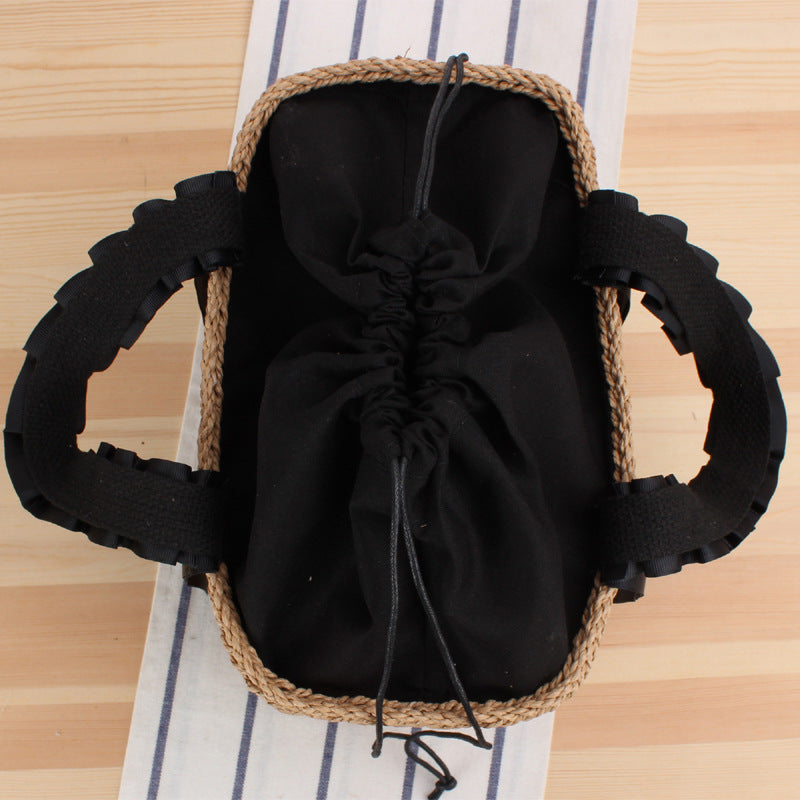 Handbag Made of Woven Material with Elegant Carrying Handles Bowlift