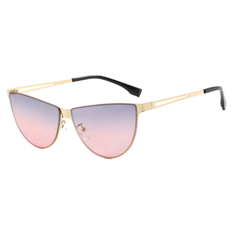 Women's Cat-Eye Sunglasses with Stylish Metal Frame and Protective UV Filter Bowlift