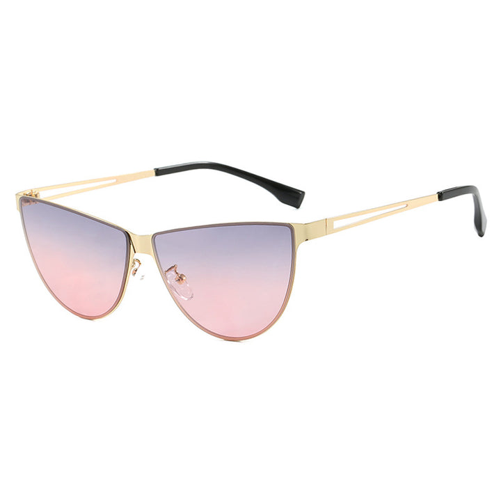 Women's Cat-Eye Sunglasses with Stylish Metal Frame and Protective UV Filter Bowlift