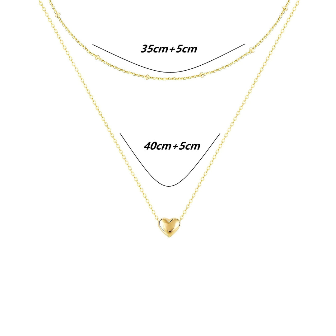 Heart Pendant Layered Necklace Bowlift