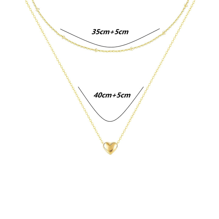 Heart Pendant Layered Necklace Bowlift