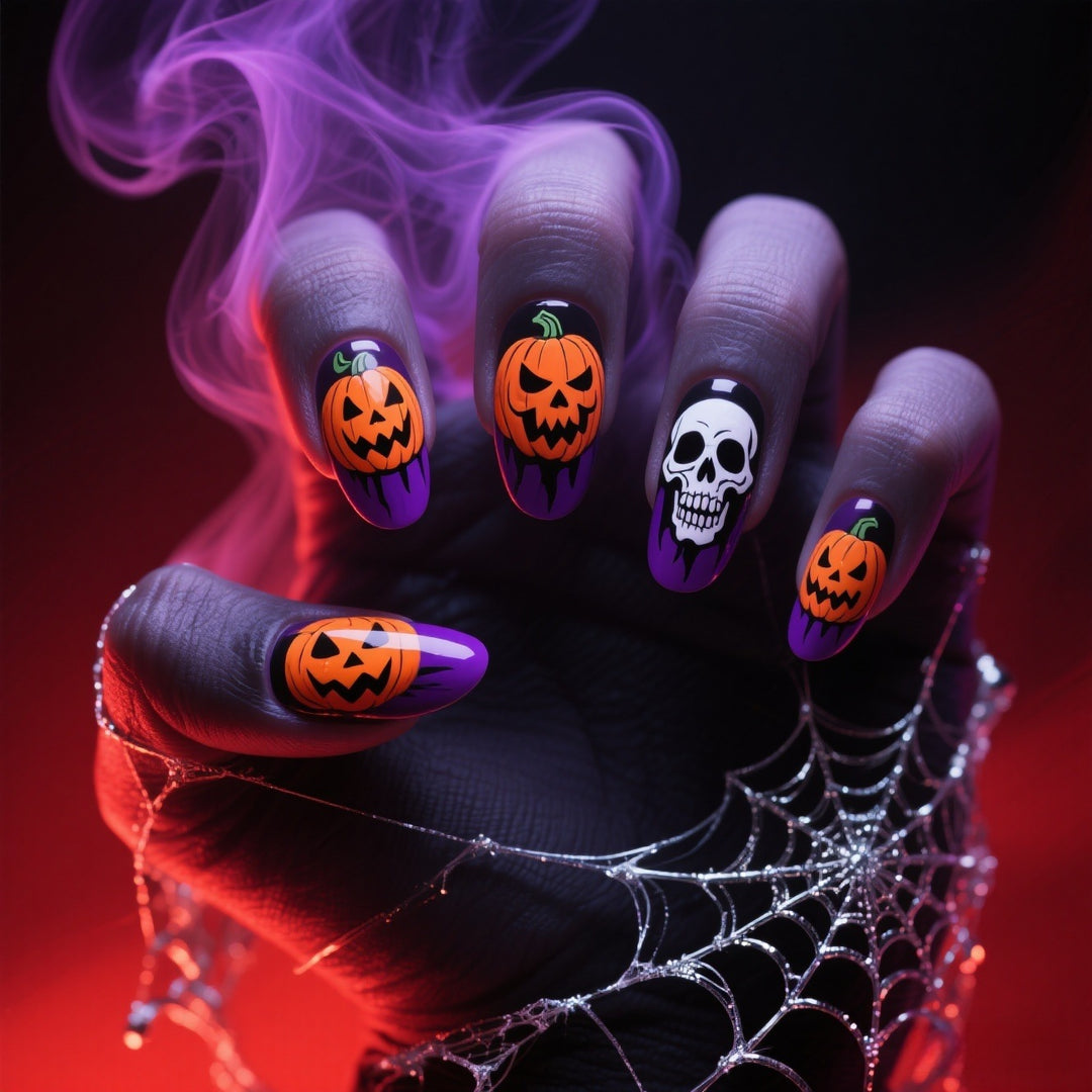 Acrylic nail set with Halloween motif Bowlift