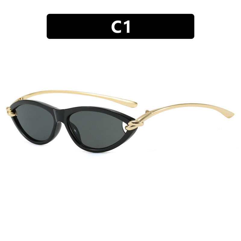 Women's Cat-Eye Sunglasses with Elegant Metal Frame and Protective UV Filter Bowlift