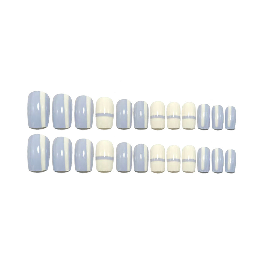 Artificial nails with modern geometric design and stylish gradient Bowlift