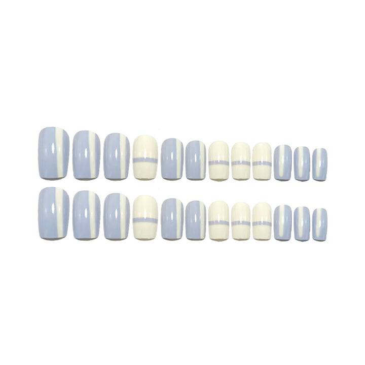 Artificial nails with modern geometric design and stylish gradient Bowlift